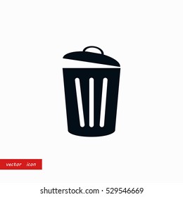 Trash can icon, flat design best vector icon