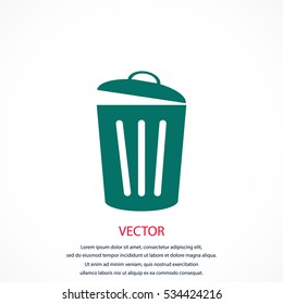 Trash can icon, flat design best vector icon