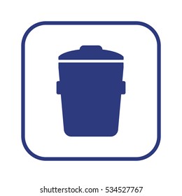 Trash can Icon. Flat design.