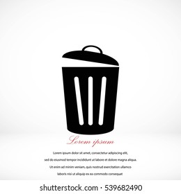 Trash can icon, flat design best vector icon