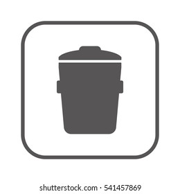 Trash can Icon. Flat design.