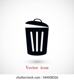 Trash can icon, flat design best vector icon