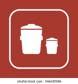 Trash can Icon. Flat design.