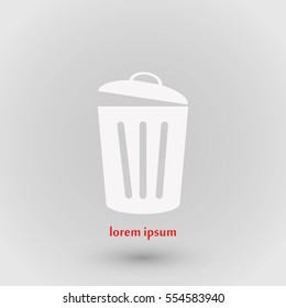 Trash can icon, flat design best vector icon
