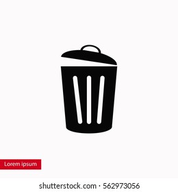 Trash can icon, flat design best vector icon