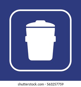Trash can Icon. Flat design.