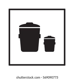 Trash can Icon. Flat design.