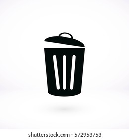 Trash can icon, flat design best vector icon