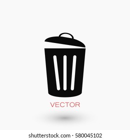 Trash can icon, flat design best vector icon