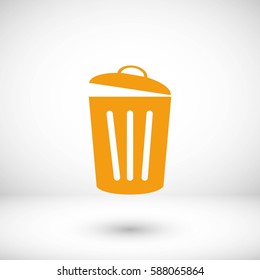 Trash can icon, flat design best vector icon