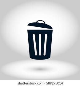Trash can icon, flat design best vector icon
