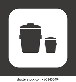 Trash can Icon. Flat design.
