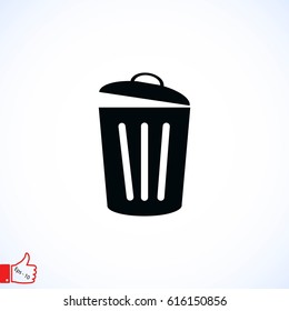 Trash can icon, flat design best vector icon