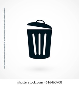 Trash can icon, flat design best vector icon