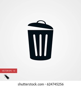 Trash can icon, flat design best vector icon