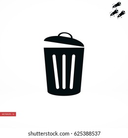 Trash can icon, flat design best vector icon