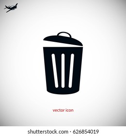 Trash can icon, flat design best vector icon