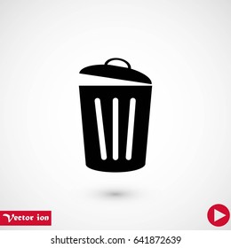 Trash can icon, flat design best vector icon