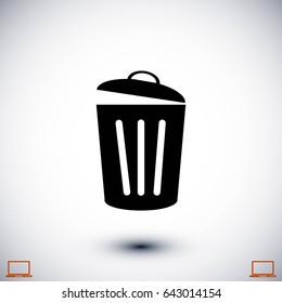 Trash can icon, flat design best vector icon