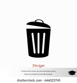 Trash can icon, flat design best vector icon