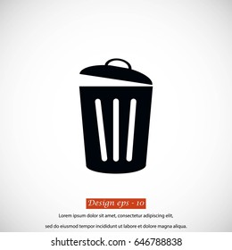 Trash can icon, flat design best vector icon