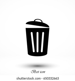 Trash can icon, flat design best vector icon