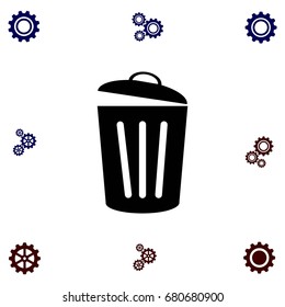 Trash can icon, flat design best vector icon