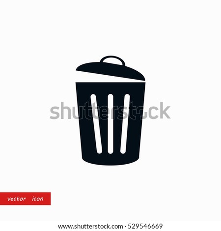 Trash can icon, flat design best vector icon
