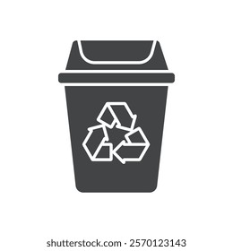 trash can icon Flat logo set collection