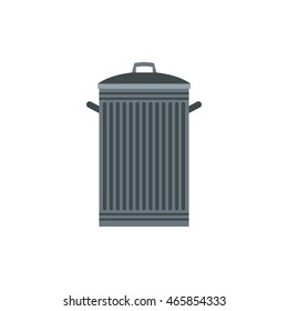 Trash can icon in flat style isolated on white background