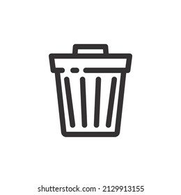 trash can icon flat template vector illustration