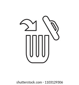 Trash can icon flat vector template design trendy
