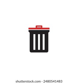 Trash can icon flat vector design