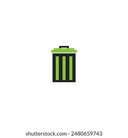 Trash can icon flat vector design