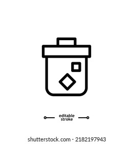 Trash Can Icon, garbage, clean Recycle bin icons button, vector, sign, symbol, logo, illustration, editable stroke, flat design style isolated on white linear pictogram