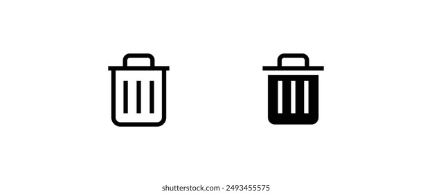 Icono de la papelera, basura, limpiar Iconos de la papelera de reciclaje Botón, Vector, signo, símbolo, logotipo, ilustración, trazo editable, estilo de diseño plano aislado en pictograma lineal blanco