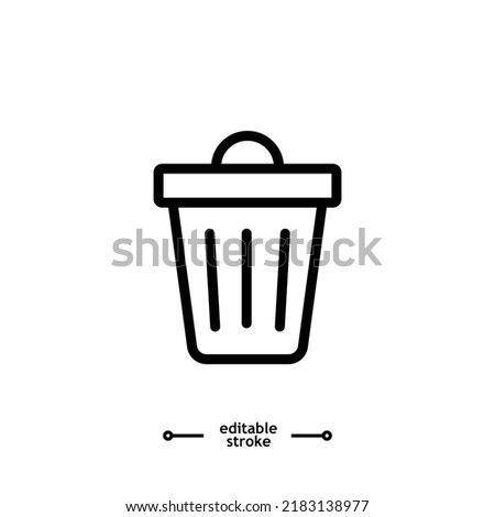 Trash Can Icon, garbage, clean Recycle bin icons button, vector, sign, symbol, logo, illustration, editable stroke, flat design style isolated on white linear pictogram