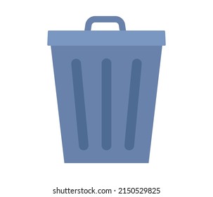 Trash can icon. Trash and garbage symbol. Waste basket bucket. Vector flat illustration