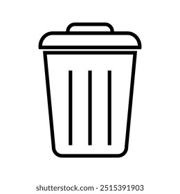Trash can icon Trash Can icon. Garbage can symbol. Flat shape delete sign. Trash container and recycling bin logo. Vector illustration image.
