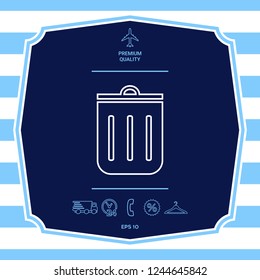 Trash can, icon. Graphic elements for your design