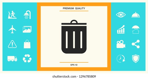 Trash can icon. Graphic elements for your design
