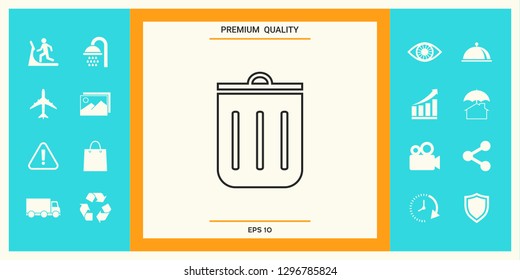 Trash can, icon. Graphic elements for your design