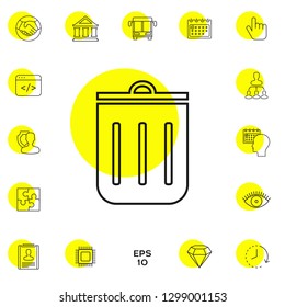 Trash can, icon. Graphic elements for your design