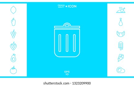 Trash can, icon. Graphic elements for your design