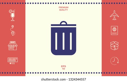 Trash can icon. Graphic elements for your design