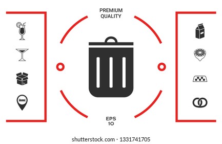Trash can icon. Graphic elements for your design