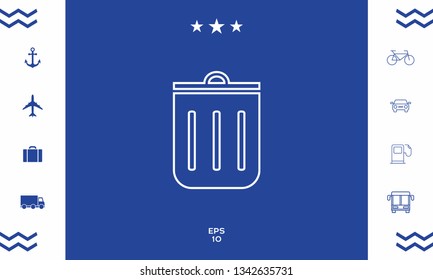 Trash can, icon. Graphic elements for your design