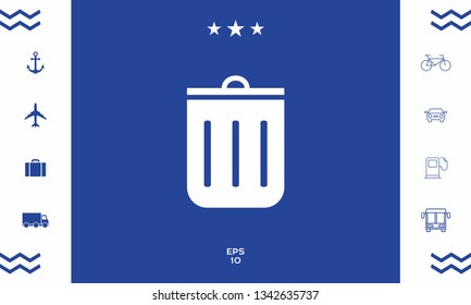 Trash can icon. Graphic elements for your design