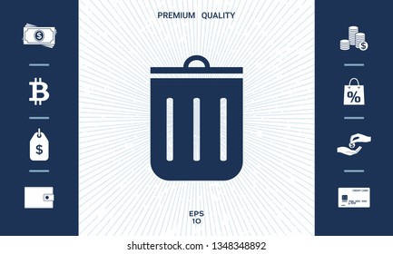 Trash can icon. Graphic elements for your design