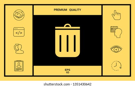 Trash can icon. Graphic elements for your design